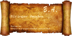 Biringer Amadea névjegykártya